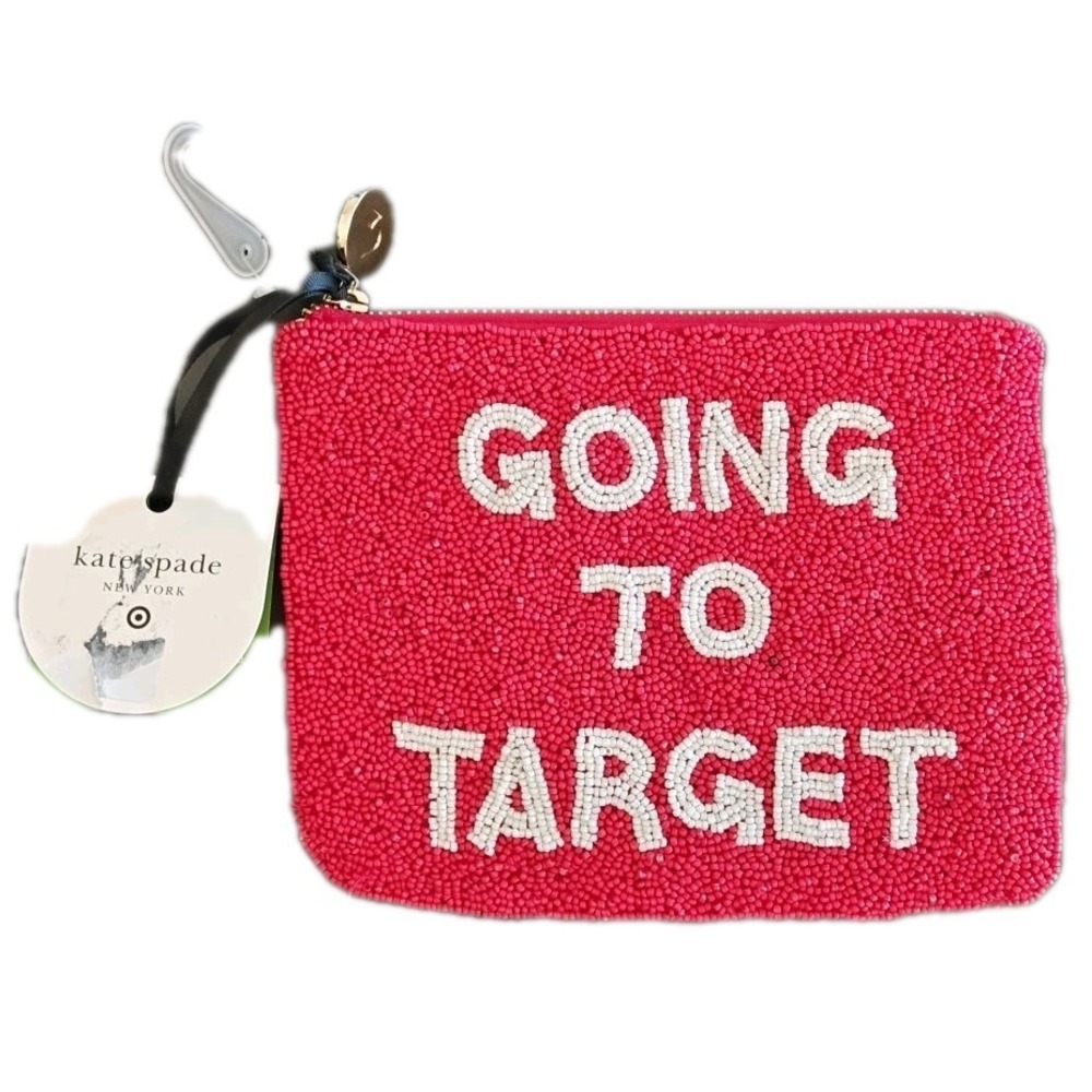 Kate Spade New York x Target Beaded Pouch Pink Going To Target Coin Purse NWT